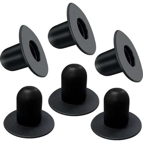 Lot de 6 bouchons de rechange pour piscine - Noirs - Pour le fond des piscines - Compatibles avec différents types de piscines (1/5)