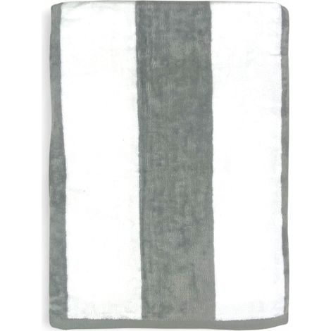 Serviette de plage en jacquard « Forte dei Marmi » Rayures Grises 90×165 cm – Serviette de plage en éponge de coton, élégante, d