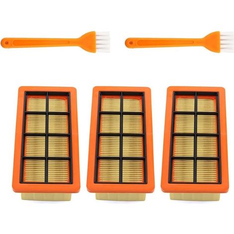 Lot de 3 filtres plissés plats avec 2 brosse pour aspirateur à cendres Kärcher 6.415-953.0 AD2 AD3 AD4 Premium AD 3.000, AD 3.200 Robot Aspirateur Partie (1/5)