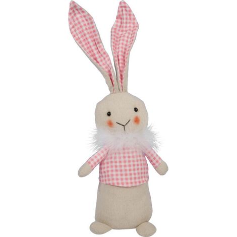Osterfigur: Stehender Hase in Rosa - Osterdekoration 34 cm