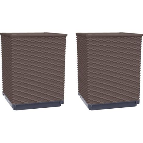 Maison Exclusive - Jardineras 2 unidades polipropileno marrón 30x