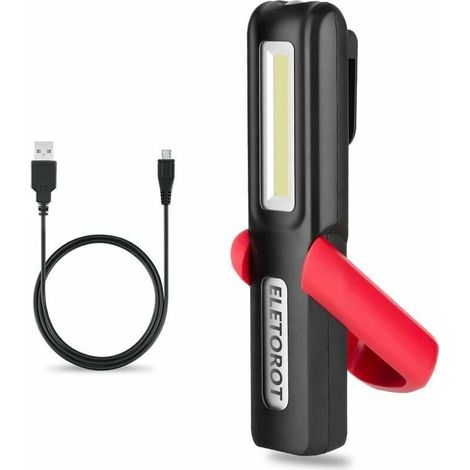 Lampe de Travail, Lampe Baladeuse led Rechargeable usb Aimantee, COB Mecanique Lampe d'Inspection pour Réparation Automobile,Garage, Camping,d'urgence, etc (1/5)