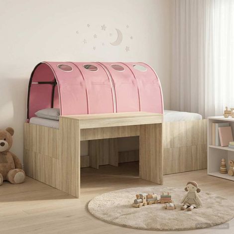 vidaXL Letto con Tunnel 3 pz Rovere Artigianale e Rosa (1/5)