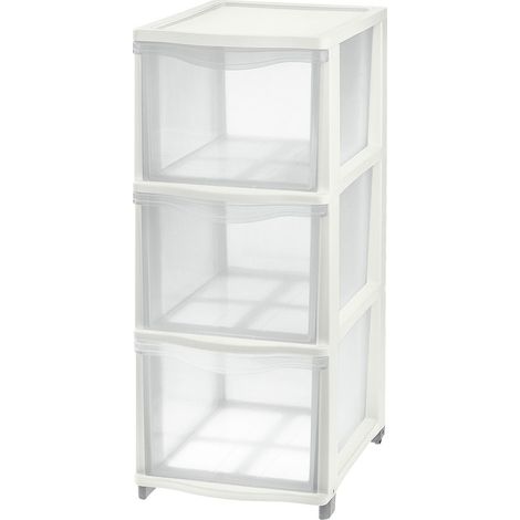 CASSETTIERA 'COVER LINE' colore trasparente/bianco