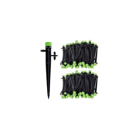 Lote de 50 microarroseurs d'irrigation goutte-à-goutte T-Audace 360 degrés 8 trous pour tuyaux de 4 à 7 mm (1/4"), pour système d'irrigation goutte-à-goutte de jardin, vert