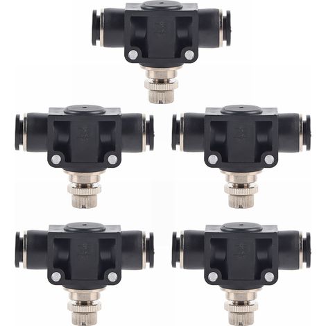 5pcs Pneumatic Throttle Valve Durable PVC Compression Resistance Connection Accessories10mm