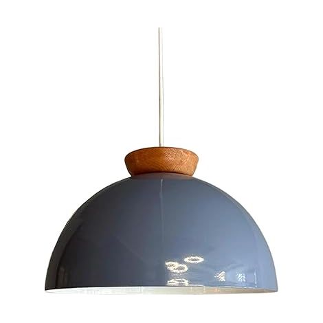 Yimpi Lustre Suspendu Simple en Bois Bleu Bébé Avec Tête de Lit, Eclairage Décoratif Pour Salon de Coiffure, Café, Pâtisserie