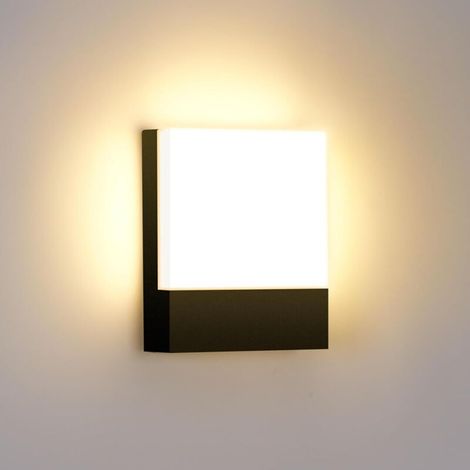 18W Black Outdoor Wall Light, Warm White 3000K Indoor Wall Light, Modern Design for Bedroom, Living Room, Staircase, Hallway (1/5)