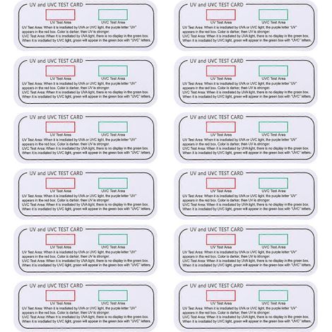 20 cartes de test de lumière UVA et UVC, cartes indicatrices de longueur d'onde-7X2.5X0.1CM-White (1/2)