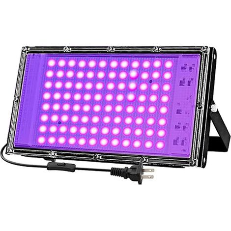 Projecteur LED UV 100 W 395 nm, lampe germicide pour séchage extérieur, prise américaine. (1/5)