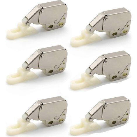 Mini-loquets à ressort, lot de 6 mini-loquets automatiques à ressort, loquets à ressort, mini-loquet à ressort pour porte de placard de cuisine (1/5)