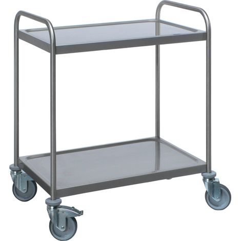 Chariot service - Inox - 2 niveaux - 120kg - 870x575x970mm - SW 2 - Saro
