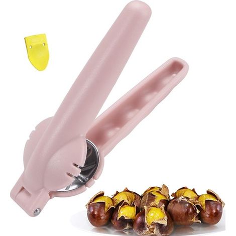 Herramienta para cortar castañas: corta y abre castañas con un práctico cuchillo. Diseño rosa para un uso sencillo (1/5)