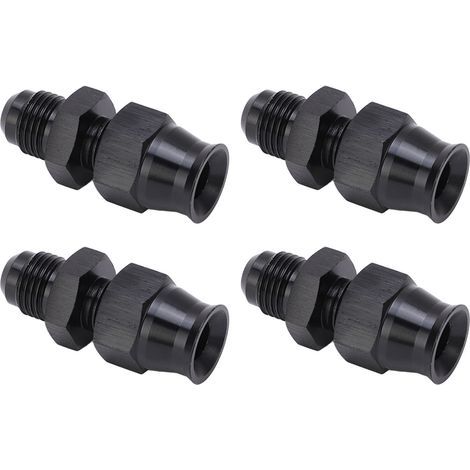 AN6 male thread aluminum alloy adapter, leak-proof with brass ferrule for gas, liquid, oil, and diesel, 5/16 inch, 4 pieces (1/5)