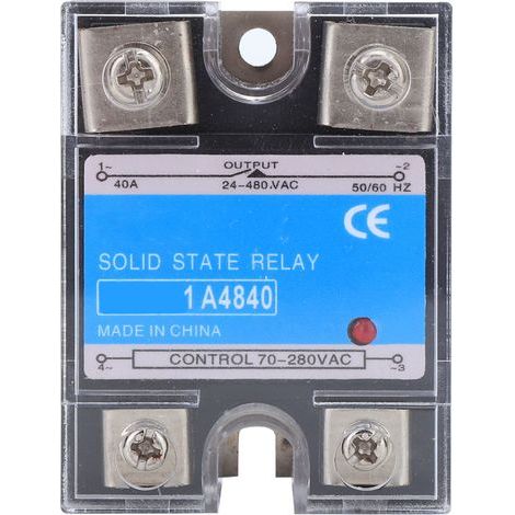 Relais d'état solide monophasé 40A, entrée 70-280VAC, sortie 24-480VAC, pour équipements CNC et machines industrielles (BERM-1 A4840) (1/5)