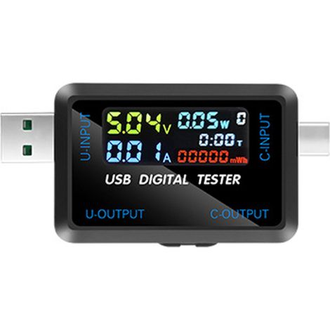 Comprobador multifuncional de voltaje y corriente USB con pantalla IPS, comprobador de capacidad de potencia, almacena 9 grupos de datos (digitales). (1/5)