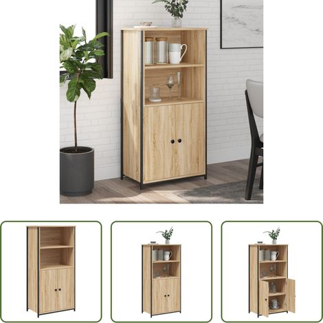 Buffet bois d'ingénierie -  Buffet haut chêne sonoma 62x36x121,5 cm bois d'ingénierie (1/5)