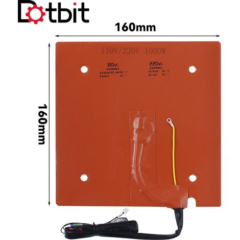 3D printer accessory adapter for Kobra S1C dual voltage 110V/220V high temperature resistant silicone heating pad (1/4)