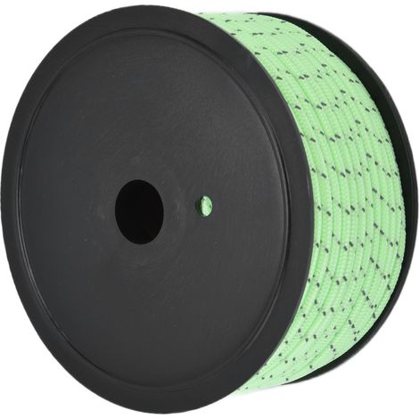 Corde en nylon réfléchissante de 50 m et 5 mm d'épaisseur, fluorescente, pour étendre le linge lors de vos activités de camping en plein air. (1/5)