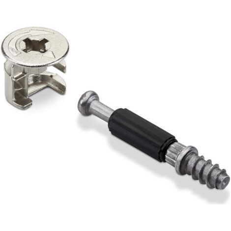 50 pièces Connecteur de Meubles Pièce de Raccordement de Meubles Roue Excentrique RASTEX 15 (Ø 15 mm) et cheville Twister DU 232 T (M6 x 11 mm) Ferrure d'assemblage à excentrique de (1/3)