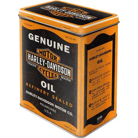 Boîte de conservation en métal Harley-Davidson vintage (1/2)