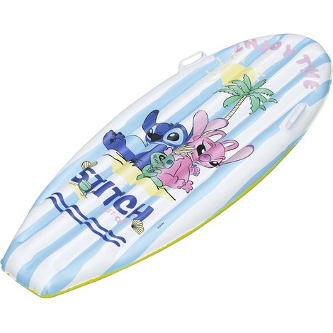 TRADE SHOP - Materassino Tavoletta Da Surf Gonfiabile Da Nuoto Per Bambini Stitch 112x40x10cm 9104v -