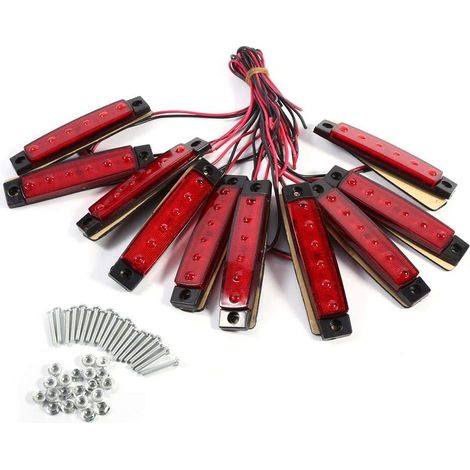 Feux De Gabarit LED 24V,Feux De Position Latéral,Feux De Rrque LED,10 X 6 LEDs 24V Rrque Feux De (1/5)