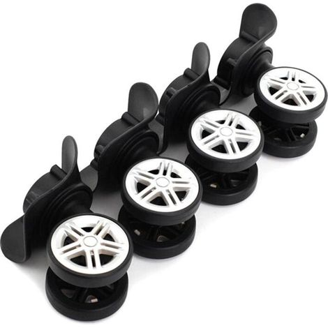 Set of 4 casters of replacement stains for valises Dimensions 12 × 5,5 cm Capacity of charge strong Installation easy (1/4)