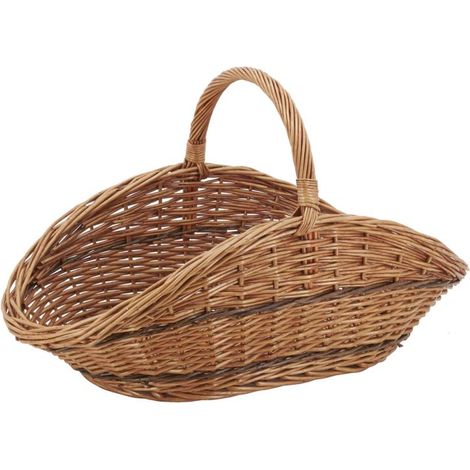 Aubry Gaspard – Porte bûches en osier tressé – Dimensions 65 x 35 x 24 cm – Rangement élégant pour bûches – Pour bois dur et teck (1/4)