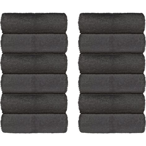 Set Asciugamani Bagno 100% Cotone Super Assorbenti Telo Doccia Spugna Professionali Salvietta Lavetta Viso Asciugamano Salviette Teli Asciugamano Ospite Qualità Hotel Lavette 12 Salviette viso - Grigi