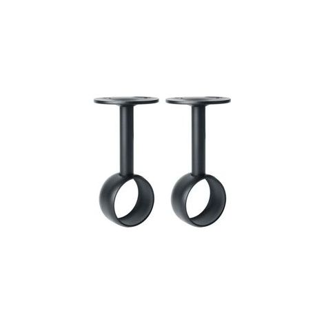 Support de Tringle à Rideaux Support Tringle Penderie avec Vis Support de Plafond pour Rideau et Armoire, Noir Mat en Acier Inoxydable, Diamètre 32 mm, 2 Pcs (1/5)