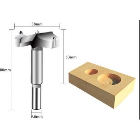 Meche a Bois, Diametre 38/42/50/55/65mm, Foret Fraise Carbure Pour Faconner Trou Travail du Bois, L'installation de Portes Sphériques Bois, Tiroirs, Plastique, Contreplaqué 5pcs (1/3)