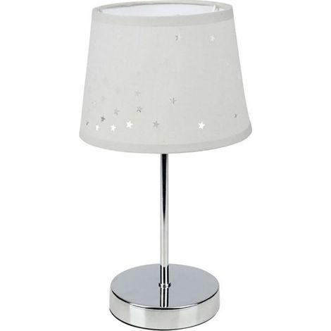 Lampe métal abat-jour ajouré étoile gris (1/4)