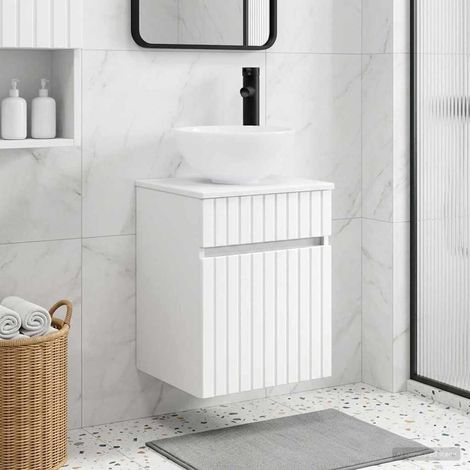 vidaXL Mobile lavabo da parete Bianco 39 x 35 x 63 cm