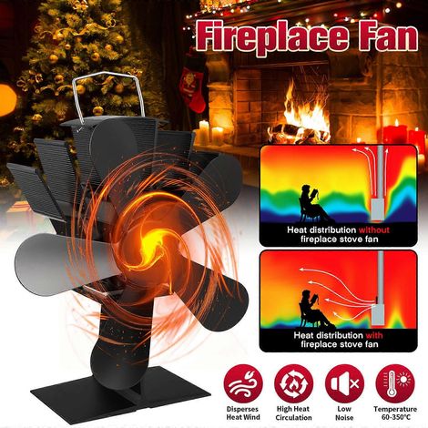 Ventilateur de poêle à combustion autonome à 5 pales pour foyer à bûches (1/5)