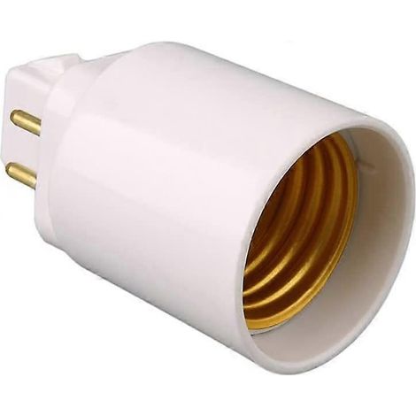 Adaptateur pour lampe LED GX24Q-E27, douille convertisseur 4 broches (blanc) (1 pièce) (1/5)