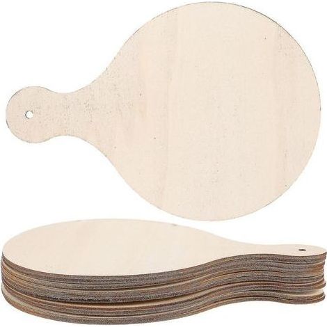 Lot de 10 plateaux ronds à pizza, planches à découper en bois brut, plateaux de service pour la cuisine (1/2)