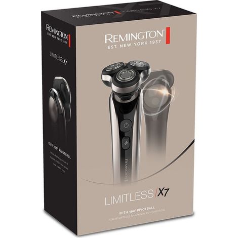 Remington XR1770 LIMITLESS Rasoio elettrico a rotazione secco e umido 3 testine autonomia 60 min colore Nero Grigio (1/2)