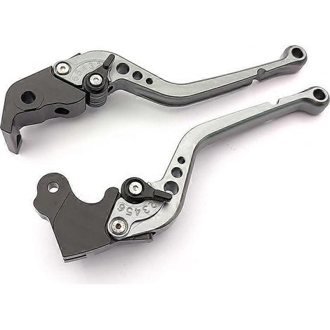 Il convient à la moto de course Qianjiang 600, klaxon de frein modifié, tige de traction, réglage en six positions, poignée en alliage d'aluminium (gris). (1/5)