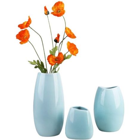 Dekovase Keramik Vasen Blumenvasen Moderne rustikale Bauernhaus Home Decor (1/5)