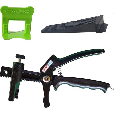 1000 Clips - 250 Cales - 1 Pince - Kit Nivellement Carrelage 3mm - Pose Sol Et Mur - Vert - Epaisseur 3-16mm (1/5)