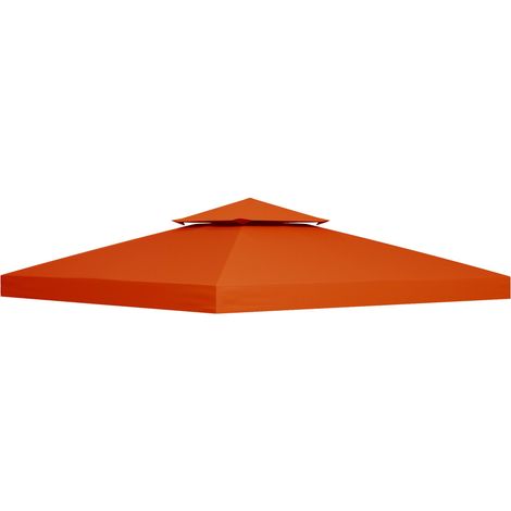 Toiture de remplacement pour tonnelle métallique 3x3m, pavillon de jardin, en polyester rouge rouille, résistante aux intempéries et durable