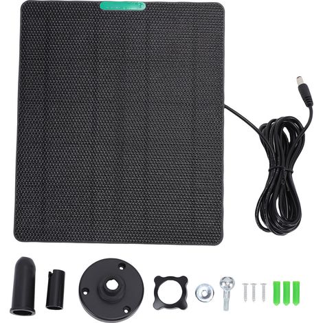 Ortviai Panneau Solaire 10 W ETFE pour Caméra de Sécurité Ring, Blink, Reolink – Noir, Interface DC5521 (1/5)
