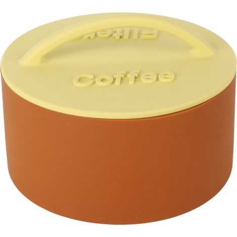 Staubbehälter für manuelle Kaffeefilter, Silikon-Aufbewahrungsbox für Kaffeefilter, Aufbewahrungsbox für Kaffeefilter für die Arbeitsplatte, Farbe: Karamell + Ingwergelb. (1/5)