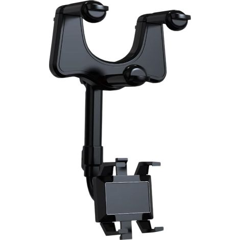 Support de téléphone pour rétroviseur de voiture, rotatif à 360° et extensible, support de téléphone stable amélioré avec 4 pinces pour navigation GPS, audio et (1/5)