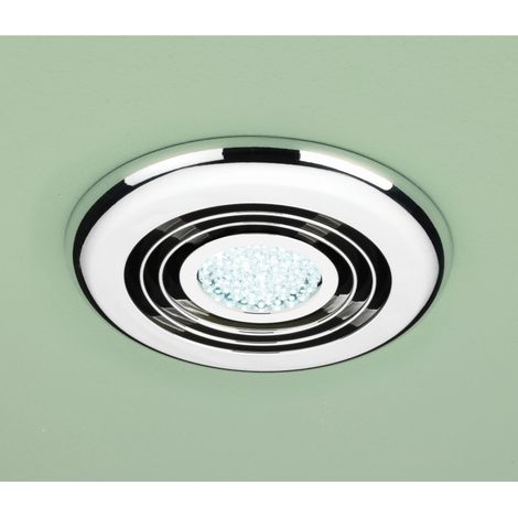 HiB Cyclone Chrome Wet Room Inline Extractor Fan with Cool White LED Light - 32700 (1/5)