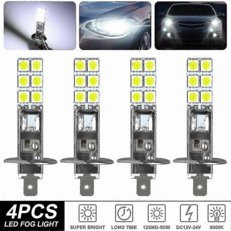 4-teiliges H1 LED-Scheinwerfer-Set 6000K Weiß für Nebel- und Fernlicht Edition 0620