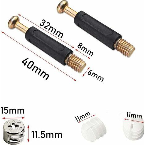 Raccords d’assemblage pour meubles – 25 pièces connecteurs excentriques 3-en-1 pour armoires, tables et placards (1/3)