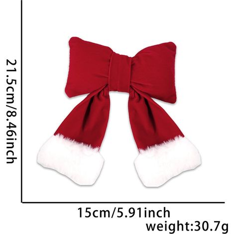 Ribbon Noeud De Noel - Velours 3D Réutilisable - Rouge Vert - Pour Décoration Arbre Intérieur Extérieur - Lot De 1 (1/5)