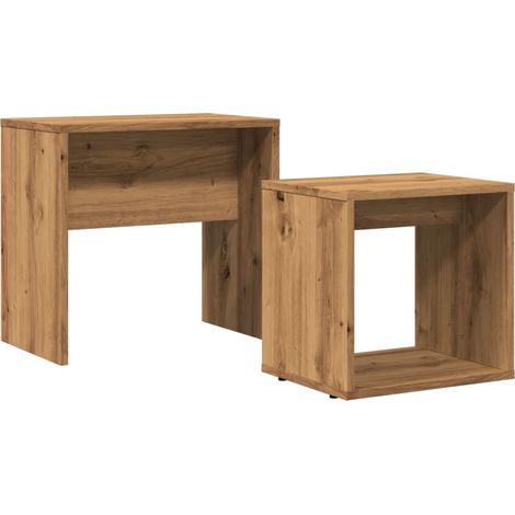 Maison Exclusive - Mesas de centro apilables 2 uds madera ingenie